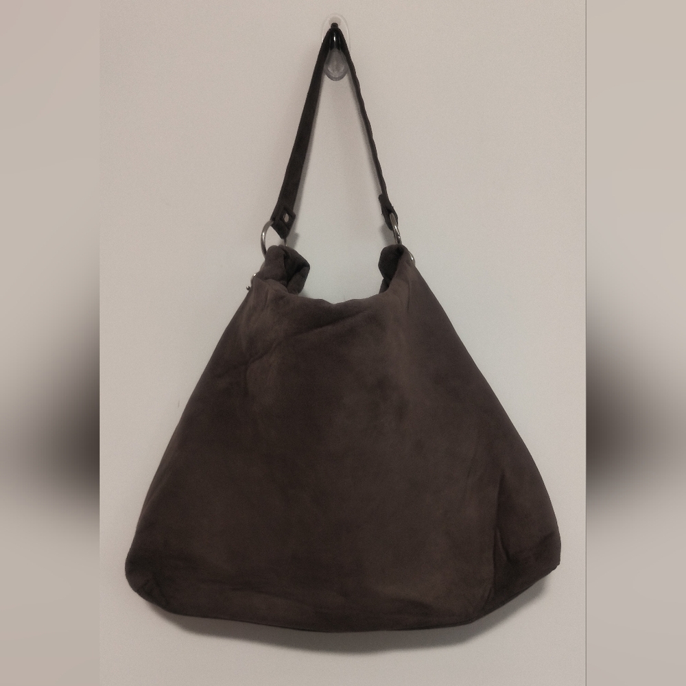 Bella Russo / Faux Suede Brown Bag / NWOT - Picture 3 of 14
